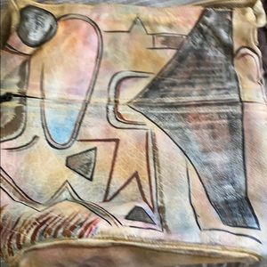 Vintage Original Real Painted Leather Purse